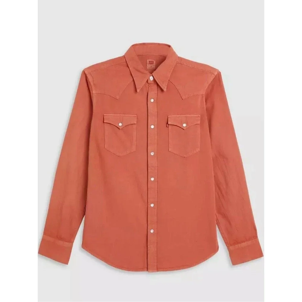 Levi's Men's Long-Sleeve Button-Down Shirt pearl snap size XL